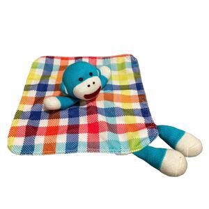 Baby Starters Sock Monkey Rattle Lovey Baby Security Blanket 11x11